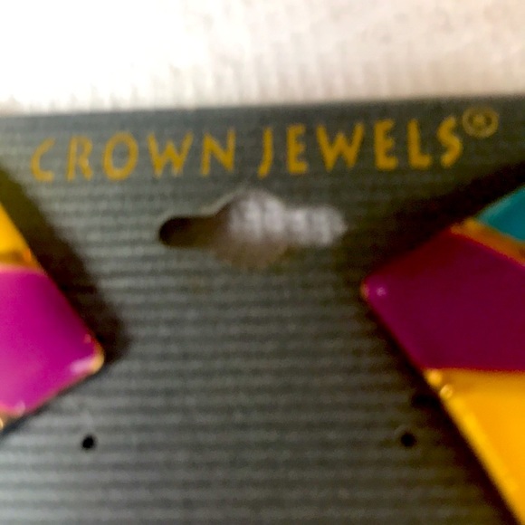 Crown Jewels surgical steel posts earrings vintage NWT - Picture 5 of 7